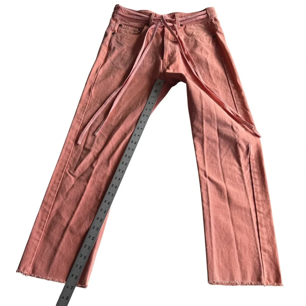 Vyner Articles Organic Cotton Denim‎ Raw Hem Karate Pants Jeans Orange 30 Waist